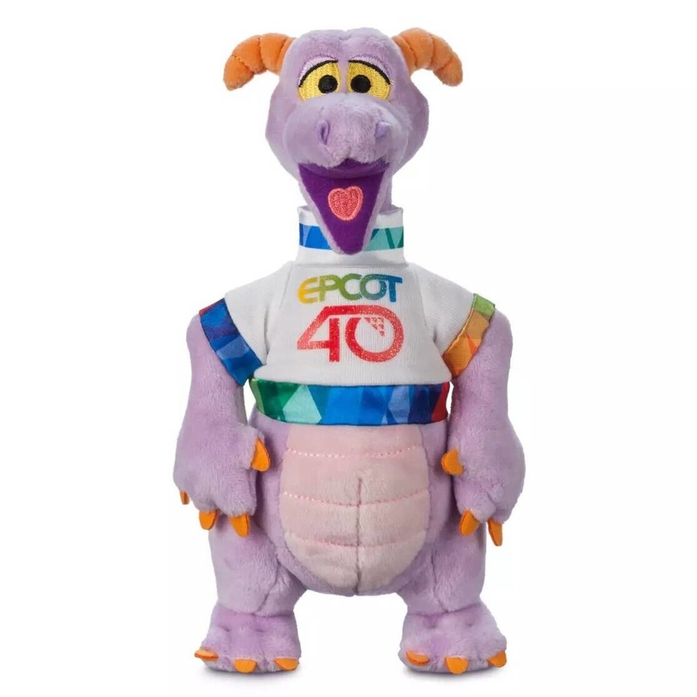 Disney Parks 2022 Epcot 40th Anniversary Figment Small Plush - 9 1/4 inches